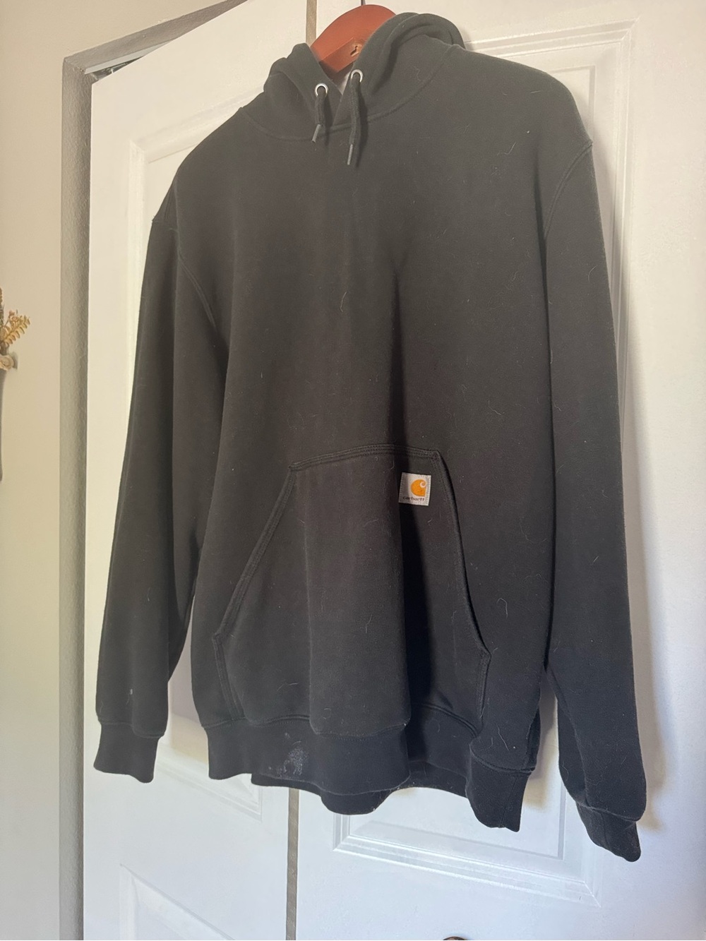 Carhartt Black Loose-Fit Hoodie with Drawstring